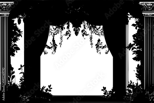 Silhouette of Baroque style Theatre design, Baroque style Theatre vector image