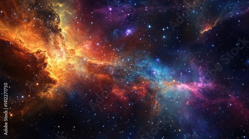 Wallpaper Mural Cosmic Nebula: A Celestial Tapestry of Stars and Gases Torontodigital.ca