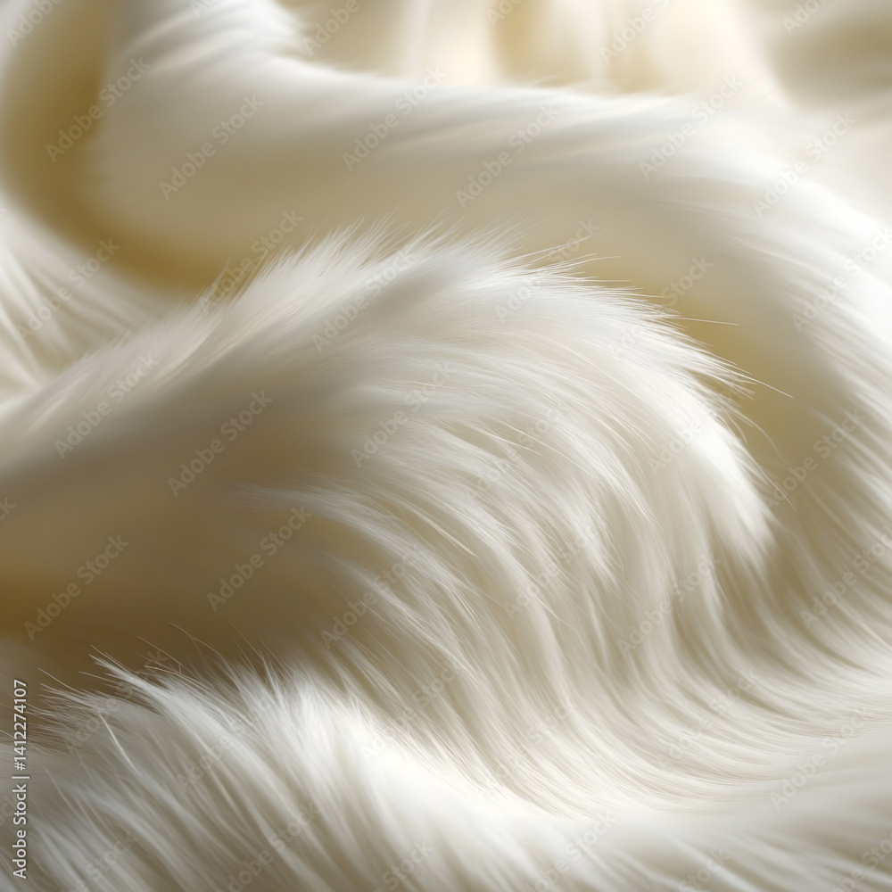 Fototapeta premium Closeup Of White Faux Fur Texture
