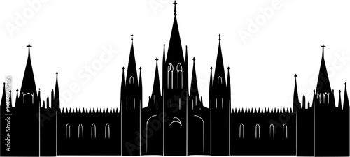 Silhouette of Gothic style Palace design, Gothic style Palace vector illustration