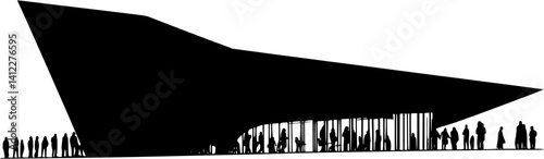 Silhouette of Modern style Concert hall design, Modern style Concert hall vector illustration