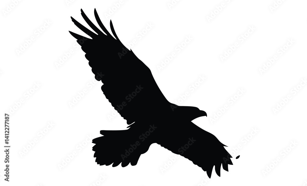 Eagle in flight silhouette, Bird vector icon, Soaring eagle graphic, Flying bird illustration Eagle in flight silhouette, Bird vector icon, Soaring eagle graphic, Flying bird illustration