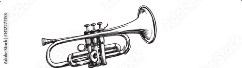 trumpet isolated on white