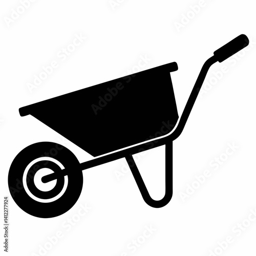 wheelbarrow isolated on white background