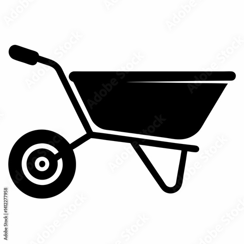 wheelbarrow icon isolated on white