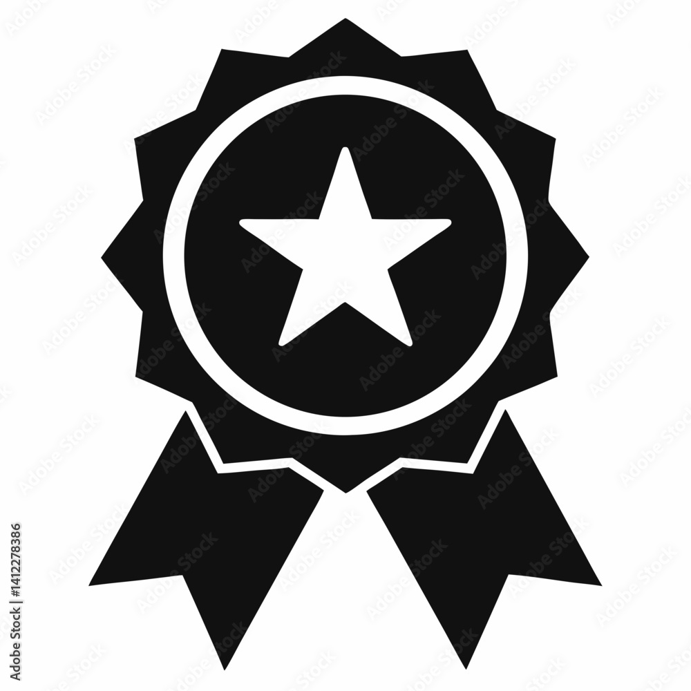 Fototapeta premium silver star badge