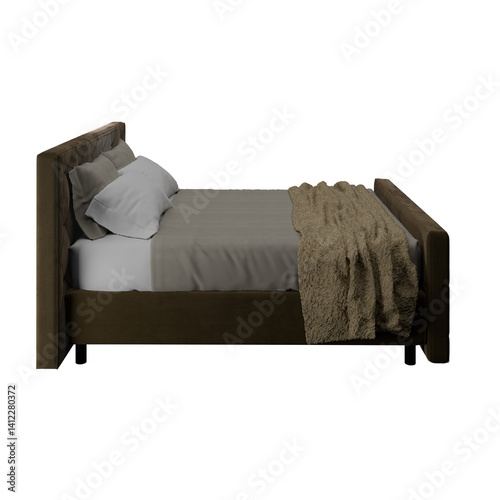 beautiful bed with transparent 