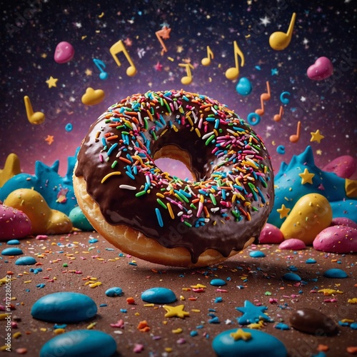 Obraz na płótnie Dancing Donut w salonie