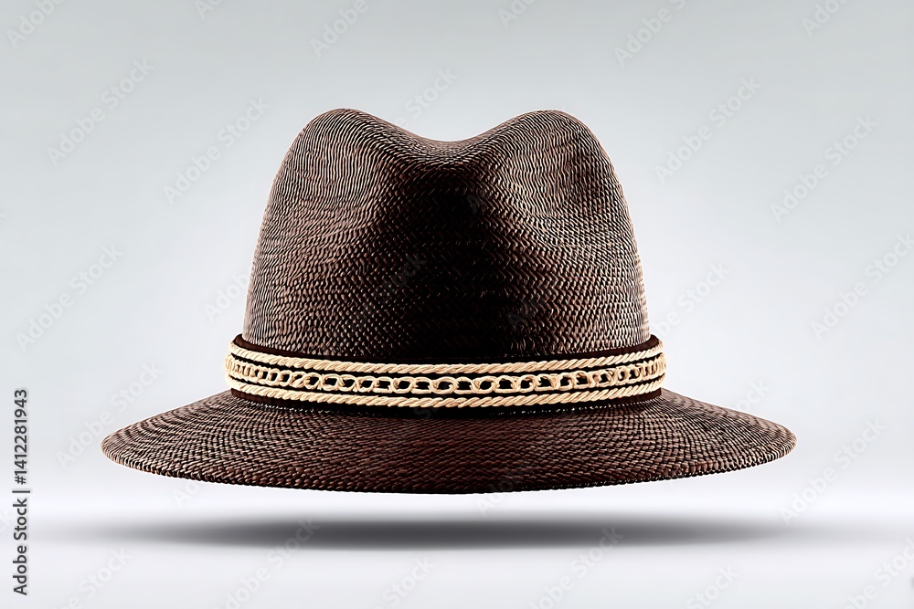 Brown Fedora Hat with Stylish Headwear, and Studio Shot. Brown Fedora Hat with Stylish Headwear, and Studio Shot.