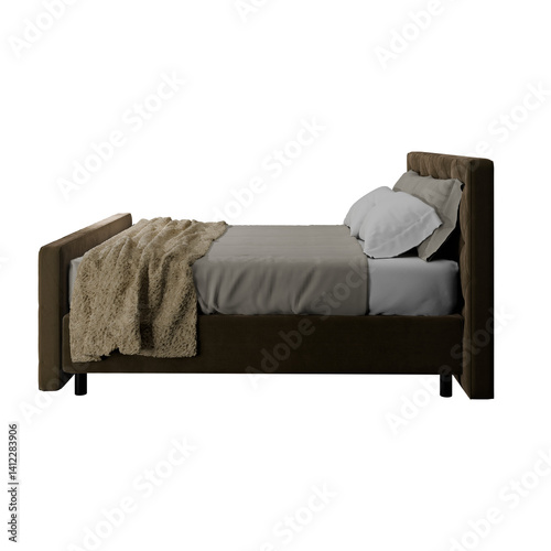 beautiful bed with transparent 