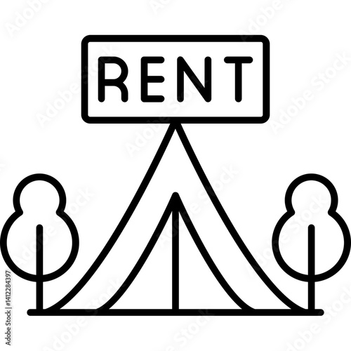 Camping Site Rental Icon