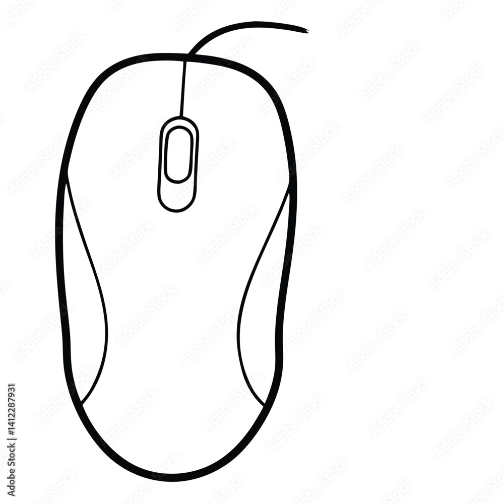 black computer mouse vector illustration