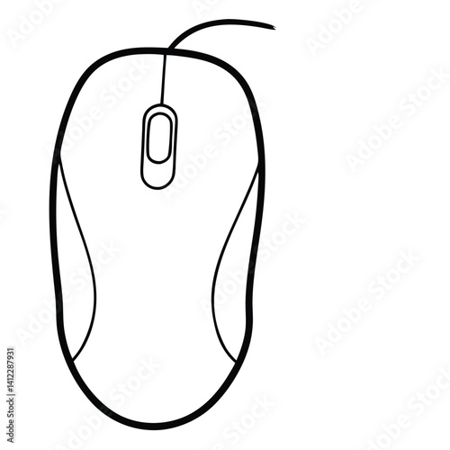 Obraz na płótnie black computer mouse vector illustration w salonie