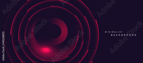 Abstract technology background with glowing curved lines vector.