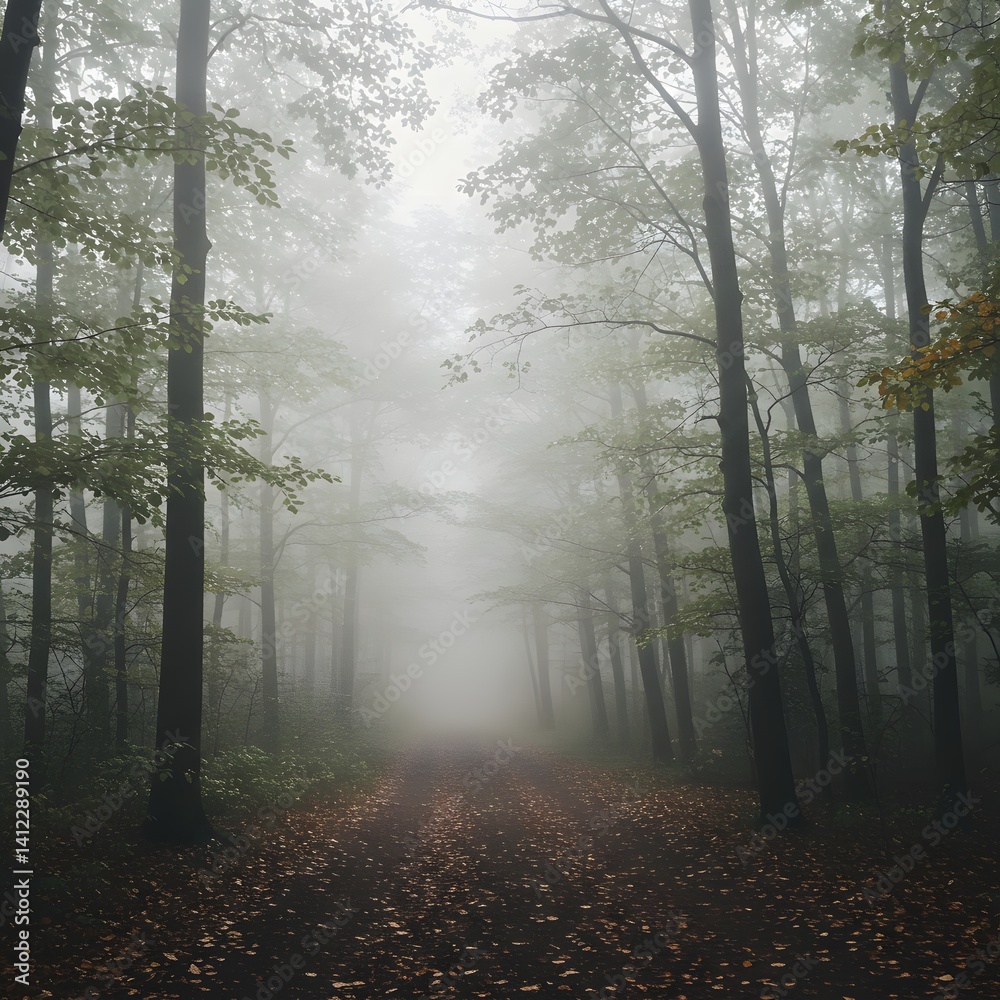 Naklejka premium In a misty, dreamy forest