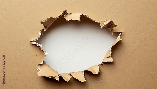 The ripped paper is torn in the middle,creating an empty space for text or design
