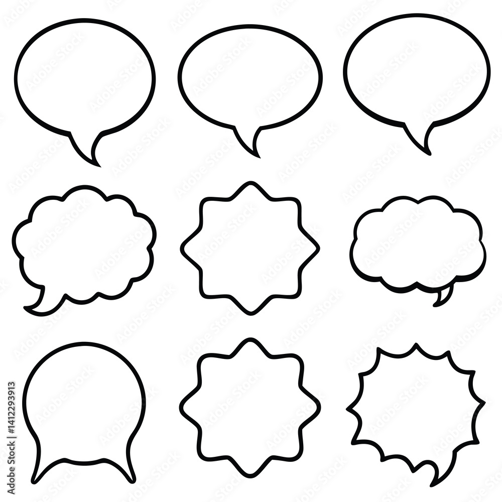 Various Cartoon Speech Bubbles (1) Various Cartoon Speech Bubbles (1)