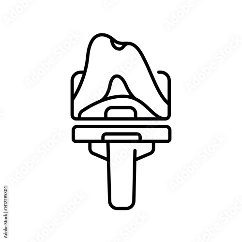 Artificial Knee Joint Orthopedic black line icon for digital and print projects.
