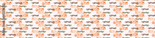 Simple whimsical grid modern abstract border shape seamless pattern. Trendy pastel color banner with hand drawn playful style for checkered edging trim, wash tape and summer texture ribbon background.
