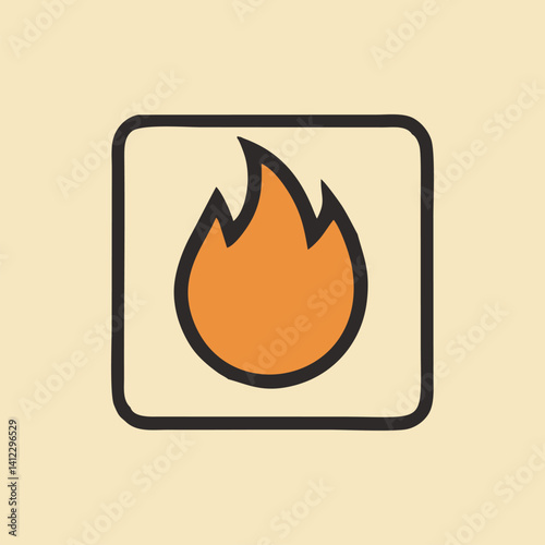 Realistic vector fire flames with flickering embers and glowing heat effect