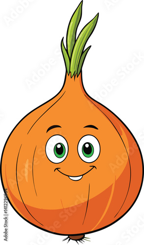 vector illustration of cartoon onion