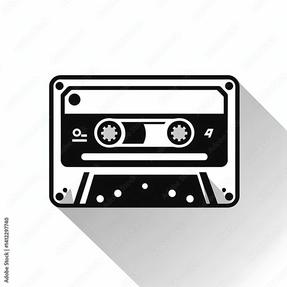 Compact Cassette Vector Graphic suitable for digital content Compact Cassette Vector Graphic suitable for digital content