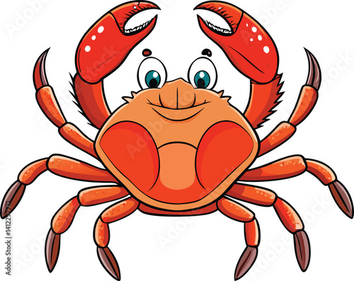 red crab on white background