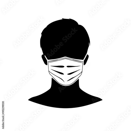 Icon Illustration of a Person Wearing a Surgical Mask