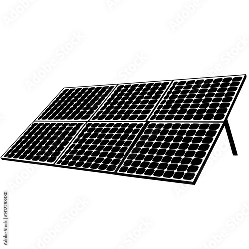 Solar Panel Array for Renewable Energy Production with Transparent Background Icon