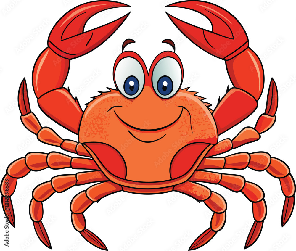 Fototapeta premium red crab isolated on white background