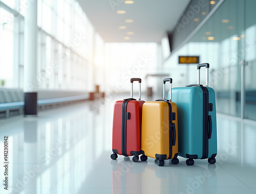 suitcases in the airport