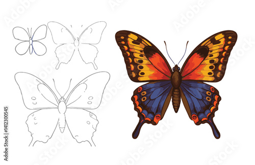 Stunning butterflies radiating elegance in bright garden