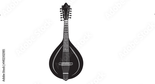mandolin on white background