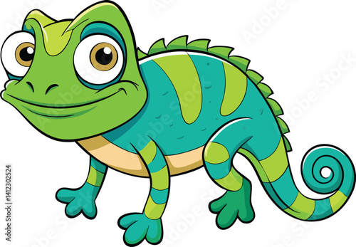 green chameleon cartoon