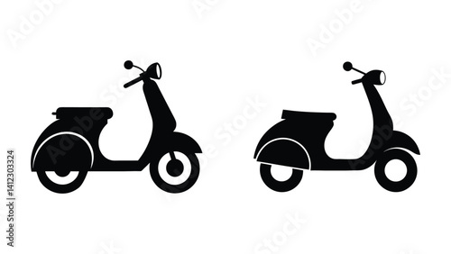 Retro vintage scooter vector illustration depicts a classic moped for vintage transportation. vintage scooter vector illustration, a stylish mode of transport and an iconic vehicle