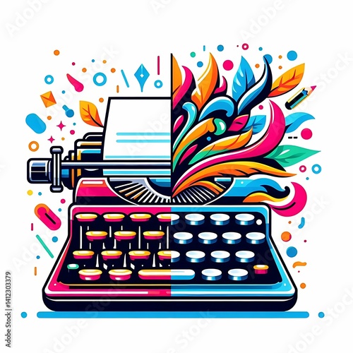 Typewriter And Creative Expression suitable for editorial use