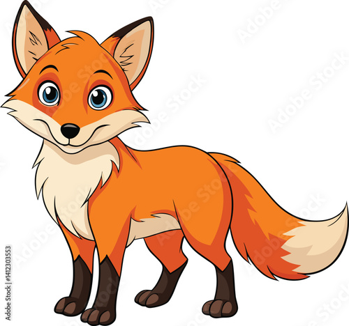 fox cartoon isolated on white