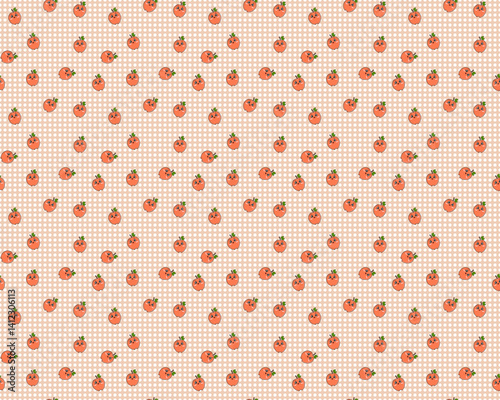 Cute Red Apple Pattern with Polka Dots, kids pattern
