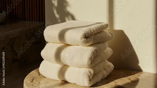 Spa towels beige luxury 