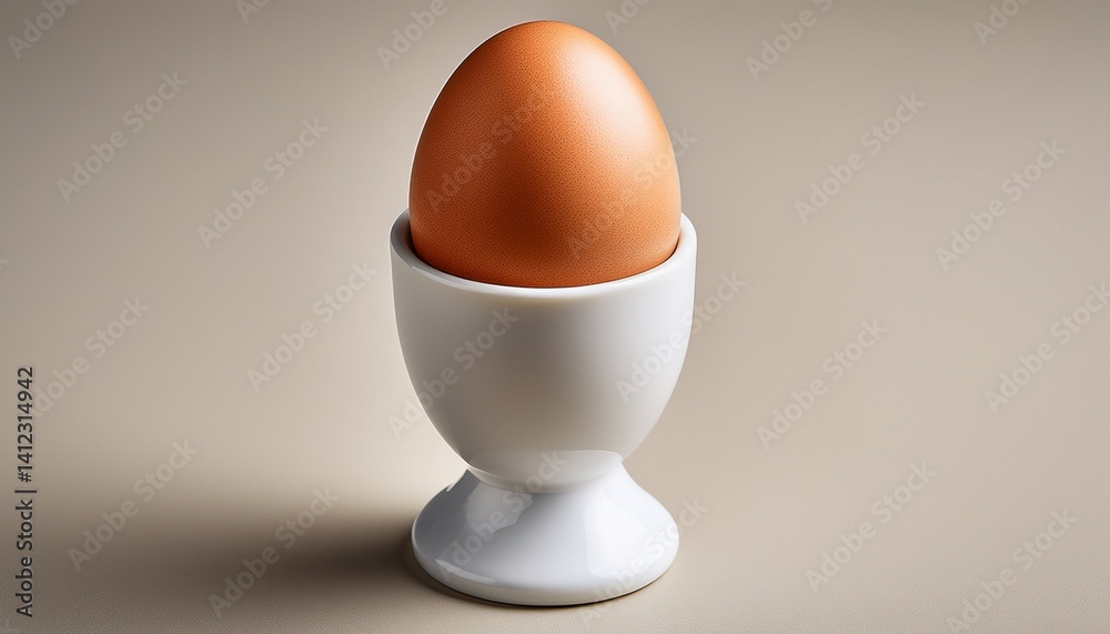 Single boiled egg in egg cup on transparent background
Single boiled egg in egg cup on transparent background