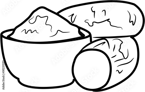 cassava fresh Harvest collection coloring page