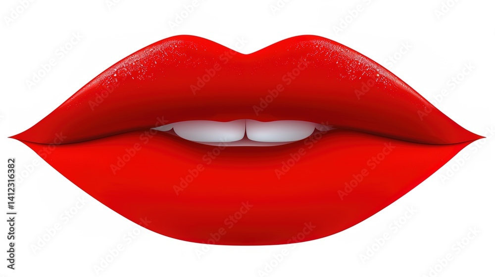 A vivid red lipstick standing out against a clean white background, a perfect visual for makeup and beauty concepts. The red lipstick, with its smooth and shiny texture, catches the eye and represents A vivid red lipstick standing out against a clean white background, a perfect visual for makeup and beauty concepts. The red lipstick, with its smooth and shiny texture, catches the eye and represents