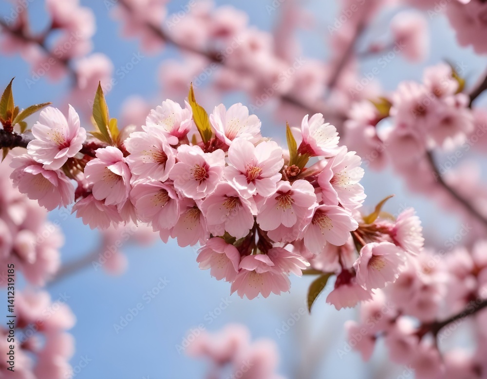 Blossoming cherry trees in spring,Spring Background.selective focus Blossoming cherry trees in spring,Spring Background.selective focus