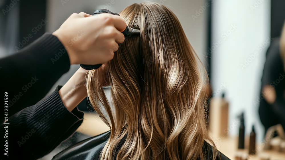 Fototapeta premium Carpenter assembling a wooden chair in a workshop. Craftsmanship and design