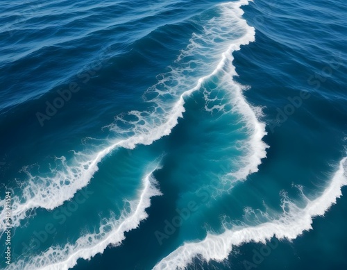 blue sea background with interesting waves. Seething Mediterranean sea water, top view in the open sea. blue seascape.