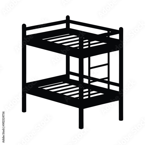 bunk bed on white background.