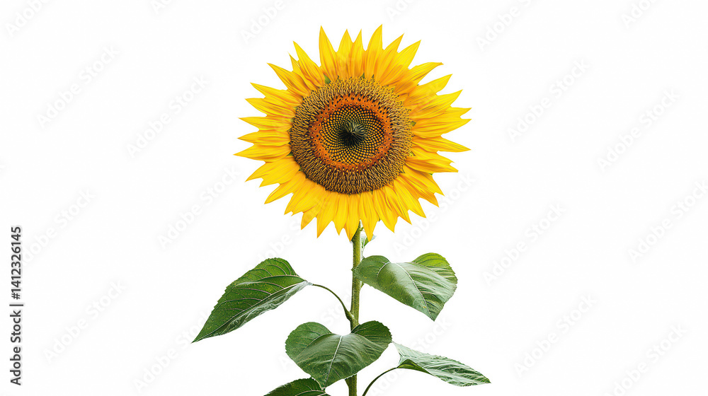 Fototapeta premium a single sunflower on a transparent background, PNG image, PNG file, Generative art.