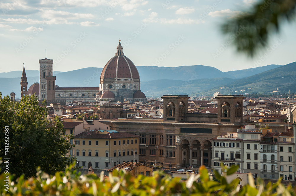 Obraz premium Panorama di Firenze da Piazzale Michelangelo con vista sul Duomo
