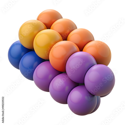 Multicolored Clay Balls Neatly Arranged in a Row for Crafting