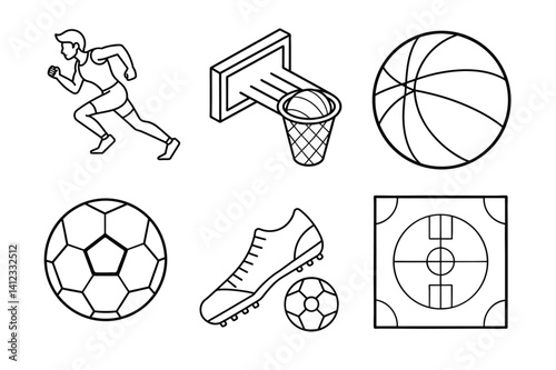 set of Sports Equipment vector